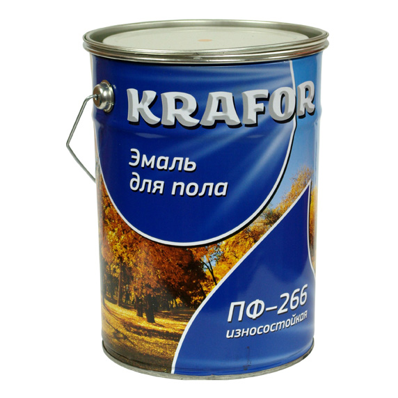 Эмаль ПФ-266 KRAFOR желто-коричневая