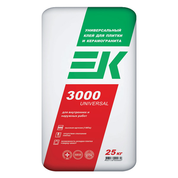 EK 3000 UNIVERSAL универсальный клей для плитки и керамогранита